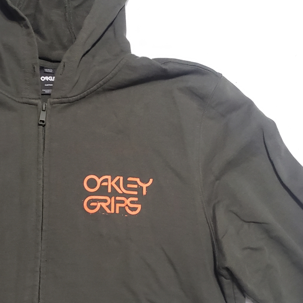 OAKLEY O-Grip Logo Full Zip-up Hoodie Dark Brush Men's Size XXL - Picture 6 of 14